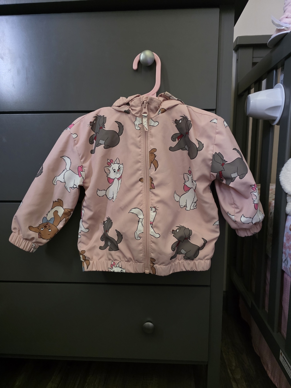 H&M Pink Kids Hooded Raincoat with Aristocats